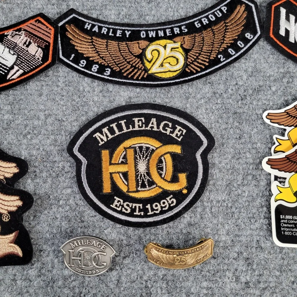 Harley Davidson HOG Owners Group Embroidered Patch‎ Pin Lot Mileage 1993-2014